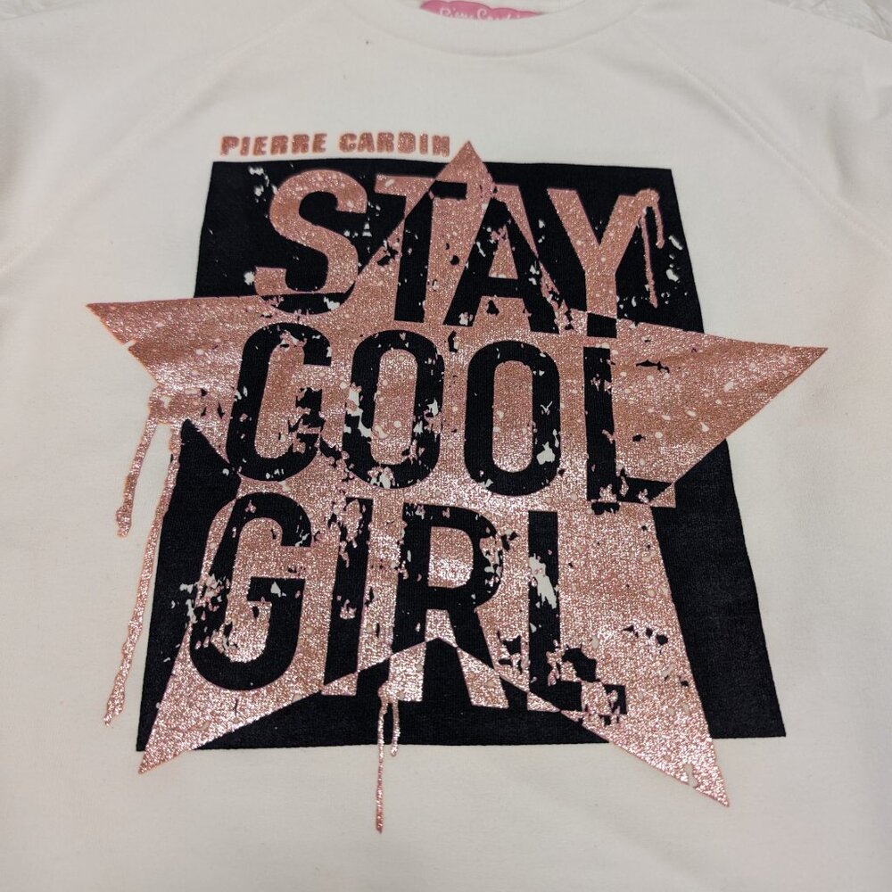 Solid White Girls Sweatshirt Casual Crew Neck Loopknit Long sleeve Size:5T NWOT - Picture 3 of 6